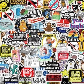 150 autocollants amusants pour adultes, adaptés aux pare-chocs, casques de sécurité, bouteilles d'eau, collègues, ordinateurs, autocollants en vinyle imperméab