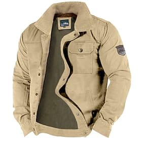 Homme Veste Légère Veste de camionneur Veste utilitaire Veste Cargo Extérieur Vacances Résistant à l'usure Poches multiples Printemps Automne Uni Mode Classiq