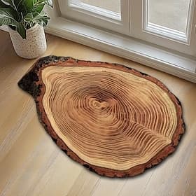paillasson tapis de sol antidérapant anneau d'arbre tronc 3D rondin de bois imprimé tapis de bain tapis asorbant l'eau pour intérieur extérieur patio chambre c