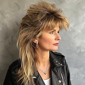Perruques mullet brunes pour femmes perruque Tina Rock Diva perruque rocker des années 70 80 perruque shaggy pour déguisement carnaval fête cosplay Halloween
