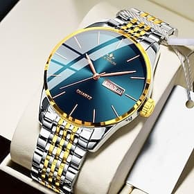Herren Quarz Uhr minimalistischer Sport lässig Business Kalender Datum Woche wasserdicht Dekoration Edelstahl Uhr