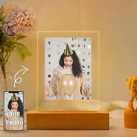 lampada fotografica personalizzata foto personalizzata luce notturna acrilica alimentata tramite USB bianco caldo aggiungi la tua immagine il regalo di complea