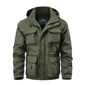 Men's Hiking Jacket Tactical Jacket Windcheater Jacket Sports Outdoor Camping Hiking Waterproof Windbreaker Detachable Design Spring Fall Solid Color Active