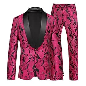 Disko 1980er Hose Outfits Anzüge Blazer Disco Einfarbig Kostüm Herren Maskerade Leistung Party Club Erwachsene Mantel Hose