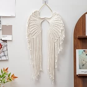 Large Macrame Angel Wings Wall Hanging Boho Chic Style Wall Decor Crochet Cotton Bedroom Backdrop Home Decor