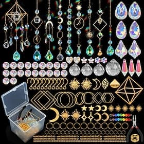 attrape-soleil bricolage 400 pièces attrape-soleil kit de fournitures de fabrication art et artisanat pour adultes prisme suspendu attrape-soleil décoratif ave