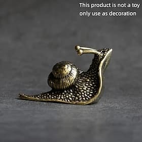 Schnecken-Tierfiguren aus Messing, Retro-Mini-Schneckenstatue aus reinem Kupfer, Ornamente für den Schreibtisch, antike Messing-Teehaustier-Kollektion, Wohndek
