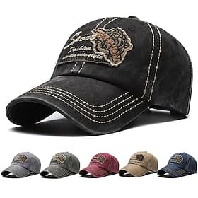 Herren Cap Basecap Sonnenhut Cowboy-Hut Schwarz Rote Baumwolle Vintage-Stil Modisch Täglich Kostümparty Zitate Sprüche Sonnenschutz