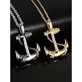 Collier pendentif ancre pour homme - bijoux de mode de style nautique pour les occasions décontractées et formelles