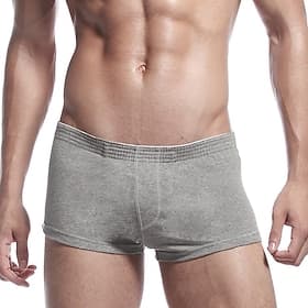 Homme 1 pc Sous-vêtements boxeurs Caleçon Taille elastique 90% coton Respirable Doux Confortable Plein Taille Basse Noir Rose Claire