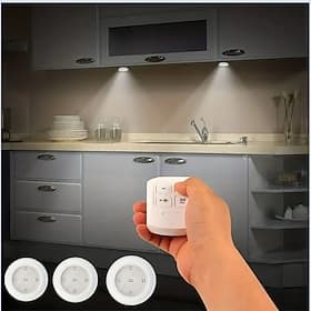 3pcs LED Touch Light Kit, LED Cabinet Light Wireless Dimmable Warmwhite White for Bedrooms, Kitchens, Hallways