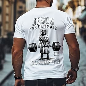 Herre Jesus Tro T-shirt Kortærmet T-shirt 3D-udskrivning Rund hals Skjorte Mode atletiktøj Gade Sport Udendørs Daglig Sort Hvid Beige Sommer Forår Tøj S M L X