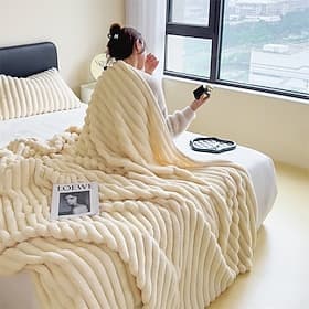 Kunstfelldecke, antistatischer, weicher, wärmender Flanell-Steppbezug, gemütliche Decke, luxuriöse Kunstfell-Überwurfdecke, dekorative Weihnachts-Couchdecke fü