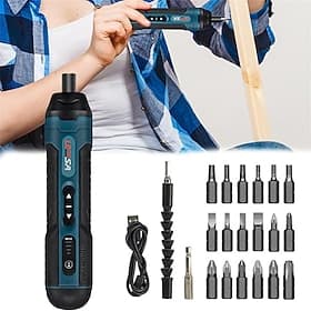 Mini Electric Screwdriver 3.6 V Electric Screwdriver Set with LED 20/105 Pieces Cordless Screwdriver Set 4 Speeds 5 Nm and 2.5 Nm