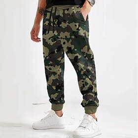 Men's Camouflage Sweatpants Joggers Trousers Mid Waist Drawstring Elastic Waist Active Vintage Casual Outdoor Street Dailywear Pocket Spring Fall Winter 3D Pri
