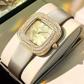 OLEVS Femme Montres à quartz Minimaliste Luxe Mode Affaires Lumineux IMPERMÉABLE Cuir Suivre
