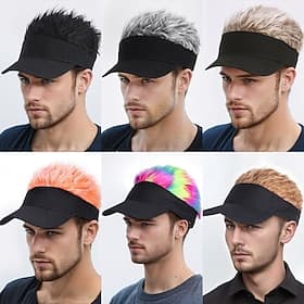 Perruque Synthétique Droit Avec Frange Fabriqué à la machine Perruque Court A1 A2 A3 A4 A5 Cheveux Synthétiques Homme Blanc Marron Blond