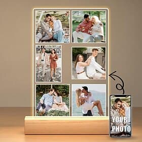 Cadre photo lumineux personnalisé Veilleuse acrylique personnalisée pour la Saint-Valentin Alimentée par USB pour les cadeaux d'anniversaire de la Saint-Valent