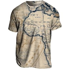 Voor heren Grote maten T-shirt Groot en klein Grafisch Strakke ronde hals Afdrukken Korte mouw Lente zomer Vintage Streetwear Comfortabel Casual Sport Tops