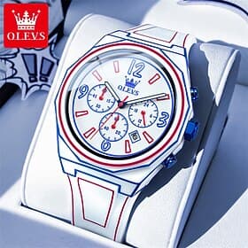 nouvelle montre homme olevs olevs marque mode flux lumineux chronographe calendrier simple loisirs montre à quartz montre électronique dessin animé vent étudia