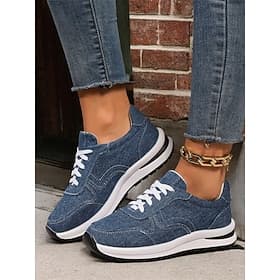 stilige denimsneakers for kvinner med hvit såle perfekt for hverdagsbruk