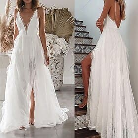 Mujer Vestido maxi Vestido de graduación Vestido informal Vestido de una línea Vestido de verano Elegante Sensual Vacaciones Diario Cita Ajuste regular Plano S