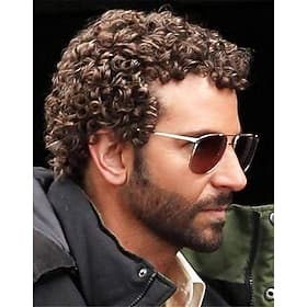 Herren Afro-Lockenperücke für Männer, kurze Rocker-Perücke, Kalifornien, Halloween, Cosplay-Kostüm, Ersatzperücken aus Kunstfaser