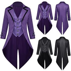Punk Gothic Medieval Steampunk Coat Masquerade Vampire Plague Doctor Fancy Dress Men's Steampunk Carnival Masquerade Party Adults' Coat