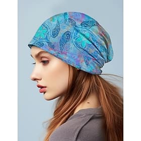 Women's bohemian style balaclava, the fabric is soft and breathable, can be used as a neck cover, floral and abstract patterns, perfect for women and teenagers