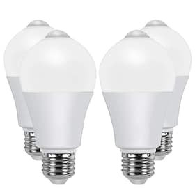 E27 PIR Motion Sensor Bulbs – Motion Activated Dusk to Dawn Security Lights for Stairs, Front Door, Porch, Garage and Basement 4pcs
