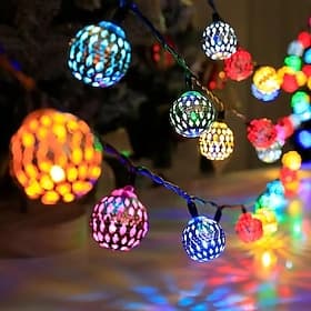 5m-20leds/6.5m-30leds buiten solar marokkaanse bal lichtsnoer binnenplaats tuin hek balkon trappen festival bruiloft sfeer decoratieve lichtsnoer
