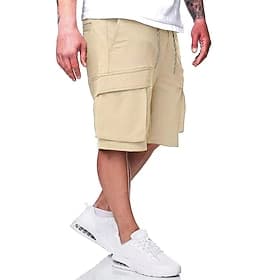 Homme Short Cargo Short Short d'été Cordon Taille elastique Multi poche Plein Confort Vestimentaire Longueur genou Extérieur sport du quotidien Mode Décontract