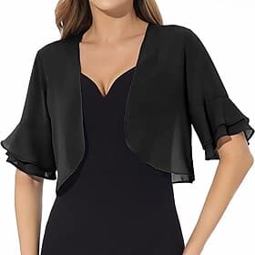Écharpe Femme Élégant Sans manches Chiffon Boléros de Mariage Avec Couleur unie Pour Soirée Printemps Été
