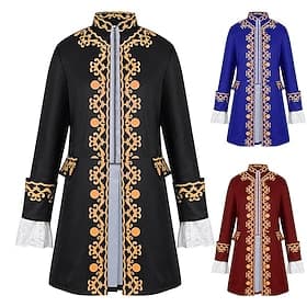 Retro / vintage Kostymer i middelalderstil Steampunk Jakke tailcoat Ytterklær Prins Adelsmann Helfarge Kostyme Herre Steampunk Karneval Maskerade Fest / aften