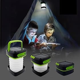 LED Solar Outdoor Lights Folding Solar Camping Lanterns Flashlights LED Hand Light USB Rechargeable Waterproof Portable Lamp for Camping Emergency Power Outag