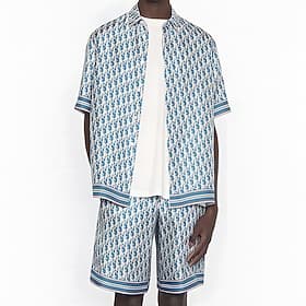 Men's Graphic 2pcs Shirts Sets Summer Tops Short Sleeve Short Pants Turndown Casual Outdoor Casual Daily 3D Print Summer Robin's Egg Blue