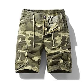 Per uomo Pantaloncini cargo Pantaloncini mimetici Shorts Pantaloncini Estivi Coulisse Elastico in vita Multi-tasche Mimetico Comodità Indossabile Lunghezza al