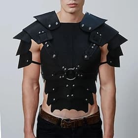 Retro Vintage Mittelalterlich Renaissance Rüstung Schulterpanzer Brustschutz Krieger Gladiator Wikinger Kostüm Herren Damen Vikinger Halloween Maskerade Leistu