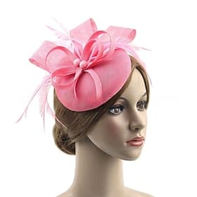 Coiffure Chapeau Fedora en Lin Mariage Anniversaire Soirée Thé Rencontre Hippique Vintage Mignon Avec Accessoire Floral Coiffure