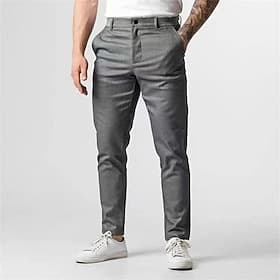 Homme Pantalons en Lin Pantalons Chinos Pantalon d'été Avec Poches Uni Confort Respirant Vacances Quotidien Fête Simple Occasionnel Marron Sapin Noir