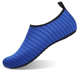 Unisex Quick-Dry Aqua Shoes for Swimming, Beach, Surfing Water Sports – Lightweight Barefoot Water Shoes with Anti-Slip Sole, Striped Design