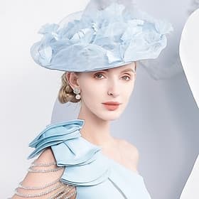 Hats Flax Sun Hat Saucer Hat Top Hat Wedding Tea Party Elegant Wedding With Feather Splicing Headpiece Headwear