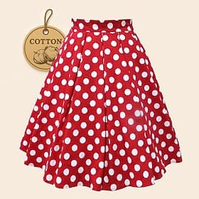 Tenues élégantes à pois classiques Grease Jupe Jupe A-Line Jupe mini Impression Robe élégante Carnaval pour femmes Saint-Valentin Mascarade Vacances Habits quo