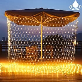 Net Lights Outdoor Decorations 9 Colors 8 Modes Remote Control Waterproof Connectable 6m x 4m / 3m x 2m/ 1.5M x 1.5M for Outdoor Garden Party Decor (Purple Re