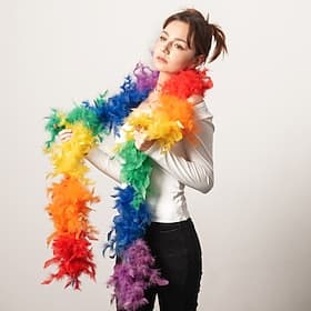 Drag Queen Pride Rainbow Feather Boa Unisex Adults' Pride Parade Pride Month Halloween Carnival Easy Carnival Costume