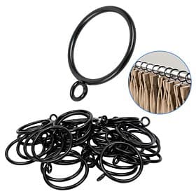 48 Pack Curtain Rings with Eyelets Metal Drapery Rings for Pinch Pleat Curtains Panels Drape Rings Fits Up to 1.2 in Curtains Rod 1.5 Inch I D Silver