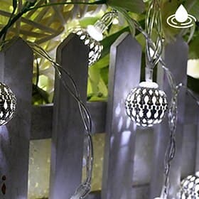elegante marokkanische Lichterkette aus Metall für Hochzeitsfeiern, Ramadan und Eid, Stromversorgung über USB oder AA-Batterien – 10–50 LEDs, wasserdicht, für