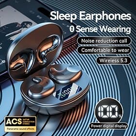 Mini Wireless Earbuds for Small Ear Canals and Side Sleepers Sleep Invisible Headphones Bluetooth Noise Cancelling Waterproof Tiny Wireless Earphones with Char