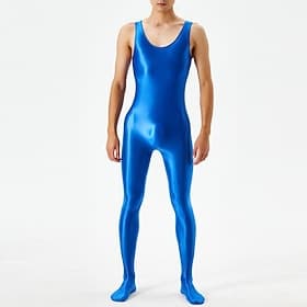 Combinaison combinaison Finition brillante Homme Brillant Fétichisme du cuir Effet mouillé Couleur Unie Costume pour Boîte de Nuit Défilé de la Fierté Mois des