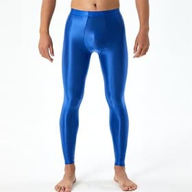 Pantalon Leggings Finition brillante Homme Brillant Fétichisme du cuir Effet mouillé Couleur Unie Costume pour Boîte de Nuit Défilé de la Fierté Mois des Fiert